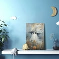 thumbnail image 5 of 12x18 inch Oil Paintings Canvas Wall Art White Apparition Wearing A Hat,Indoor Bathroom,Garage,Yard Decorative Painting,Modern Art White Apparition Canvas Pictures,For Man Cave,Kitchen,Cafes, 5 of 6