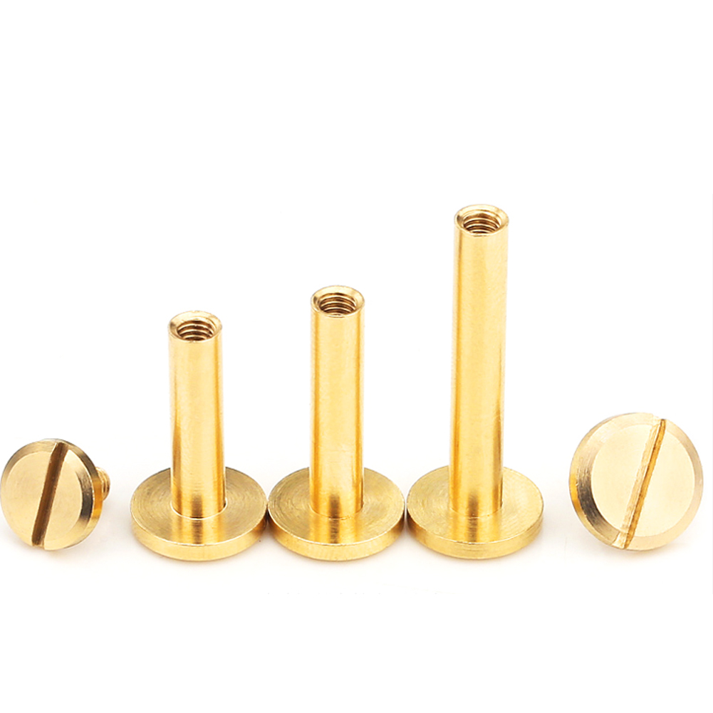 (10pcs) Brass Internal Thread Flat Lock Rivet Set Combination, M4x9x10mm