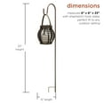 thumbnail image 3 of Alpine Corporation 33" Tall Outdoor Solar Powered Lantern with LED Lights and Shepherd's Hook Garden Stake, 3 of 12