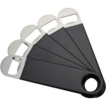 

Stainless Steel Black Beer Bottle Openers with Coated Handle 10 Pieces