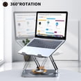 thumbnail image 2 of Laptop Stand for Desk Adjustable Computer Stand with ° Rotating Base Ergonomic Laptop Riser for Collaborative Work Foldable ; Portable Laptop Stand fits for All -; Lap, 2 of 8