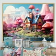 thumbnail image 2 of Designart "Charming Gateway to Pink Cottage Garden III" Oversized Landscapes Framed Wall Art - Coastal Pink Landscape Cottage Hallway Framed Wall Art Decor, 2 of 7
