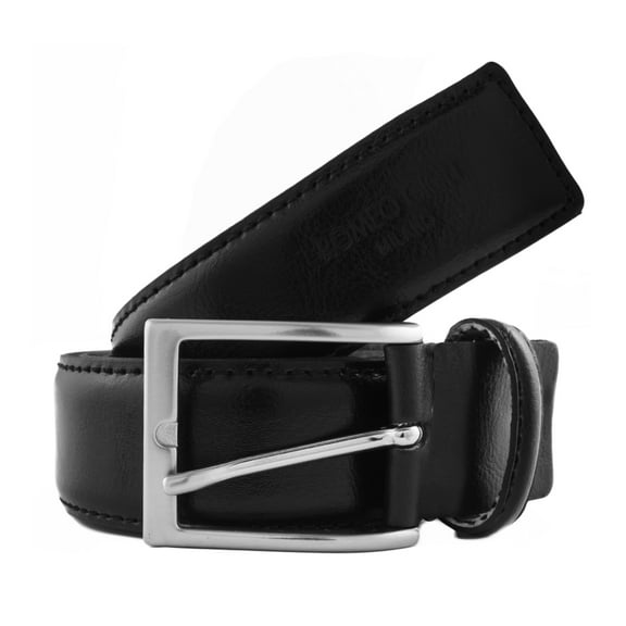 Romeo Gigli U284/35 NERO Black Leather Adjustable Mens Belt-32 for mens