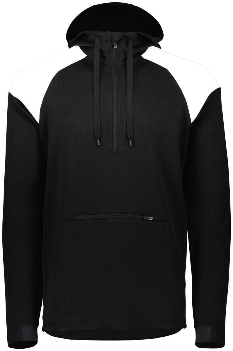 Holloway Sportswear XS Limitless 1/4 Zip Hoodie Black/White 222584