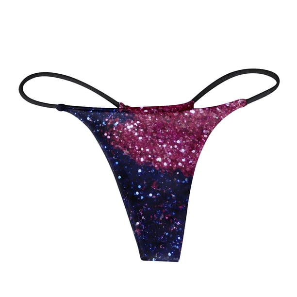 Gibobby Calzoncillos Talle Bajo Dama Tanga de ropa interior transpirable con estampado sexy para mujer(Azul marino, S)