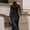 Balck, variant on Morttic Women's Halter Neck Light Luxury Mesh Long Sleeve Dress – Waist-Cinching Mermaid Gown For Weddings & Galas Navy Blue，M