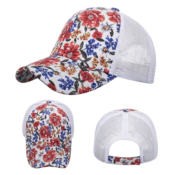 Harpily Baseball Cap Unisex Adjustable Unisex Floral Embroidery Lightweight Comfortable Breathable Mesh Retro Washed Cotton flower Embroidered All-Season Casual Outdoor Sun Cap