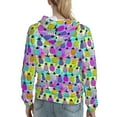 thumbnail image 7 of Lsque Graffiti Pineapples Pattern Casual Women's Hoodie,Hooded Sweatshirt with Kangaroo Pocket,Pullover Hoodie with Eye-catching Drawstrings-Small, 7 of 7