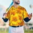 thumbnail image 6 of Balery 3D Sunflowers Baseball Jersey for Men Casual Button Down Shirts Short Sleeve Active Team Sports Uniform-Medium, 6 of 9