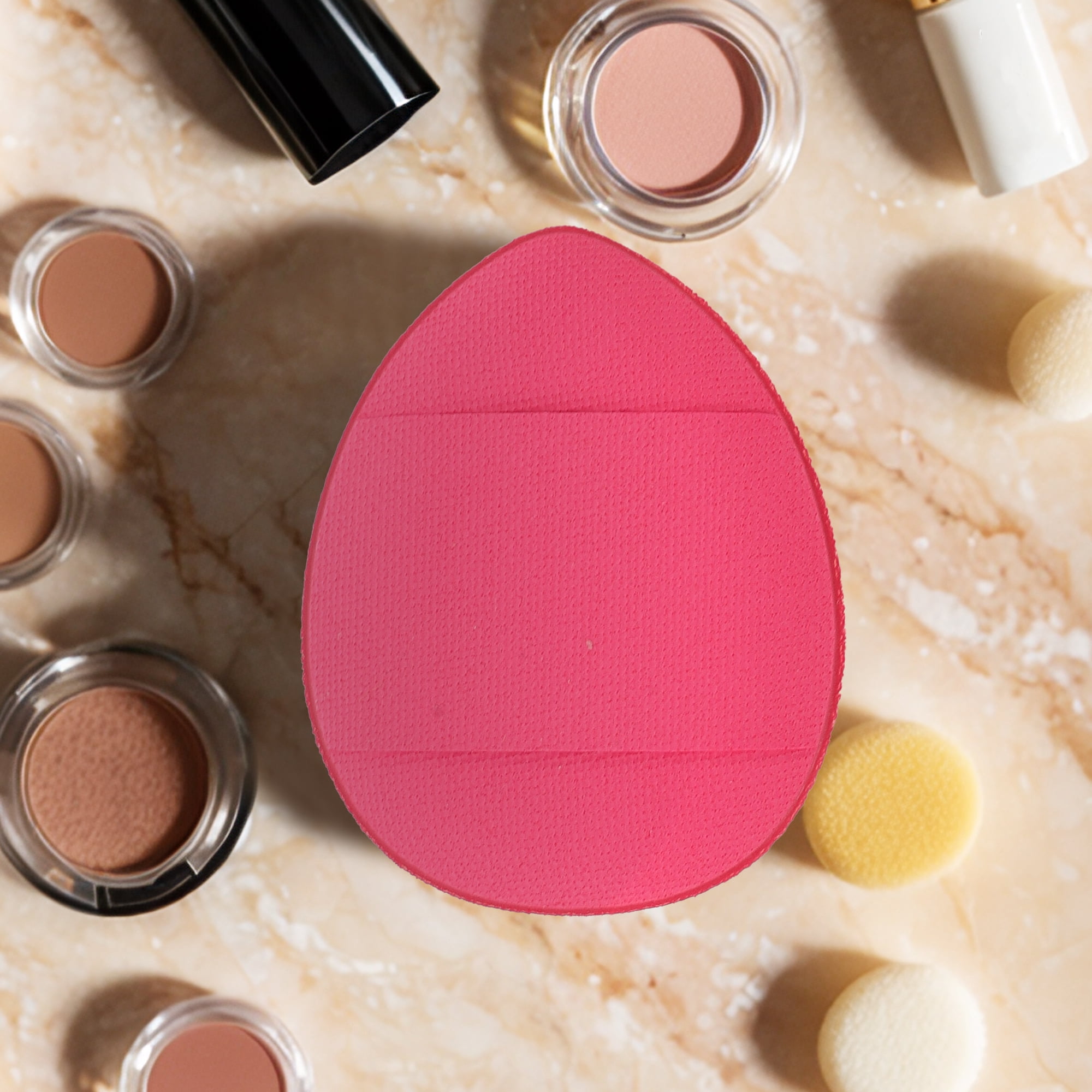 Unique Bargains 5Pcs Portable Mini Face Makeup Sponge for Bedrooms Travel Use Rose Red