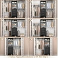thumbnail image 5 of Closet System with Drawer - 8FT Wood Closet Organizer System with 3 Hanging Rods and Shelving Tower, 96" Walk In Closet Organizer Wardrobe, Heavy Duty Garment Rack Clothes Rack, Black, 5 of 14