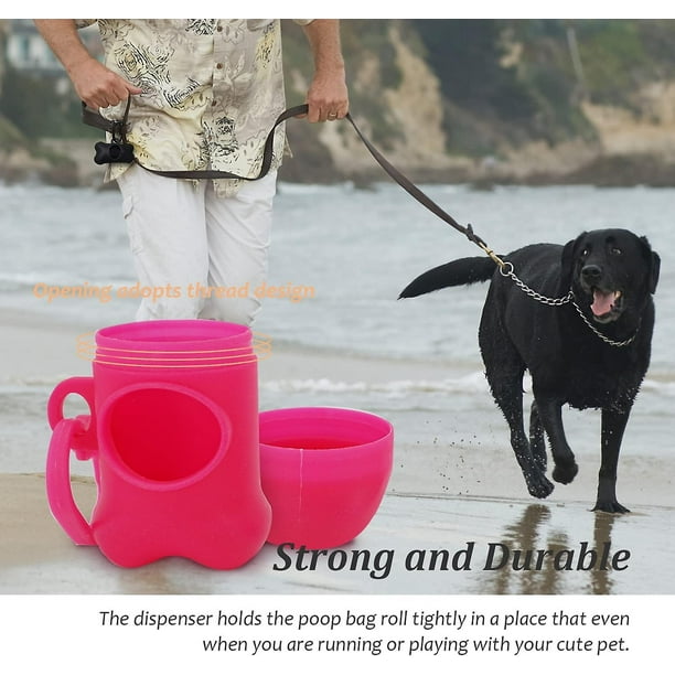 Dispensador de bolsas para excrementos de perro, 2 uds., dispensador de bolsas para excremento de perro con correa con Clip, bolsas de basura no incluidas, rosa Rojo Verde Cocina, Decoración y Otros