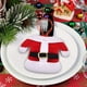 thumbnail image 5 of Juego de portacubertos navideños - Pantalones reutilizables para cuchillos y tenedores con cordón integrado para decoración de mesa navideña y artículos de fiesta, 5 of 5