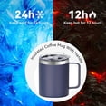 thumbnail image 4 of 12oz Stainless Steel Insulated Coffee Mug with Handle Double Wall Vacuum Travel Mug Tumbler Cup with Sliding Lid Navy Blue, 4 of 6