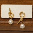 thumbnail image 2 of Pendientes de plata 925 con forma de aguja, minimalistas, de metal, asimétricos, estilo frío, perlas naturales de agua dulce, joyería de alta calidad para las orejas, 2 of 5