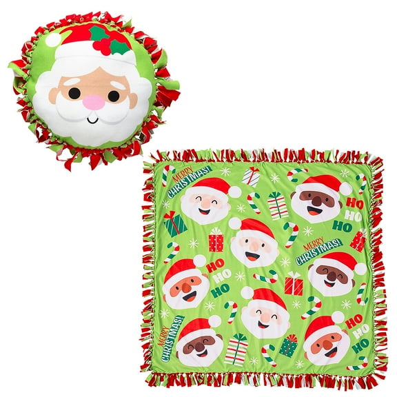 Fun Express Christmas Fleece Pillow & Throw Craft Kit Assortment - Makes 12