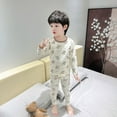 thumbnail image 4 of LYMAYTER Kids Toddler Boys Crewneck Pajamas Outfit 2PCS Baby Spring Fall Cotton Soft Long Sleeve Sleepwear Loungewear Set for 1-12 Years, 4 of 6
