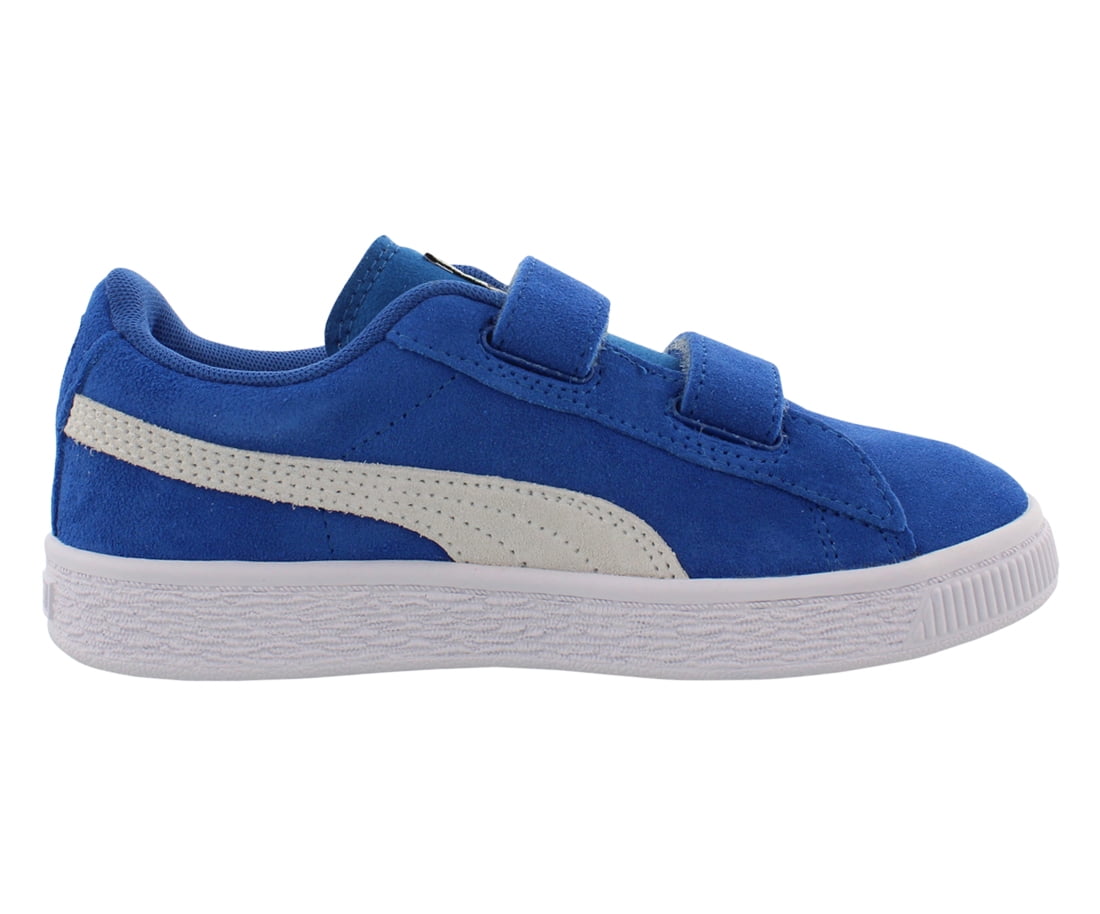 Puma Kids Suede 2 Straps (Little Kid) Snorkel Blue/Puma White - Walmart.com