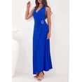thumbnail image 3 of PRETTYGARDEN Holiday Cocktail Dresses for Women Summer Elegant V Neck Halter Backless Wedding Guest Party Midi Dress, 3 of 7
