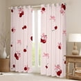 thumbnail image 2 of Castle Fairy Kawaii Cherry Bow Black Out Curtains for Girls Women Teens,Dreamy Princess Curtains Pack Of 2 (42X63 Each),Cute Bowknot Bedroom Curtains,Ultra Soft Home Decor, 2 of 6