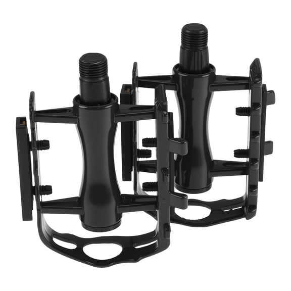 Unique Bargains Bicycle Pedal Aluminum Alloy Universal Bike Flat Pedal Black Fit 14mm Axles Non-Slip Bicycle Pedal for BMX MTB Road Bikes 1Pair
