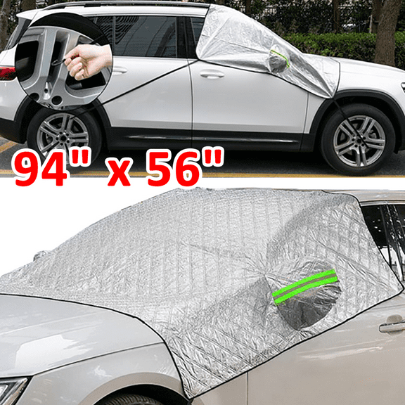 SJPACK 94"x56" Front Windshield Cover Protector Window Protection for Car and SUV, Winter Snow Ice Rain Frost Guard Sun Shade Weatherproof