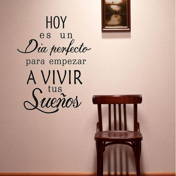 BooDecal Spanish Quote Wall Decals Hoy ES Un Dia Empezar a Vivir Tus Suenos Peel and Stick Wall Stickers for Bedroom Living Room 17 x 24 inches