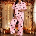 thumbnail image 2 of JAJAHO Halloween Pajamas Women 2 Piece Set Pumpkin Ghost Matching Button Shirt With Pants, 2 of 5