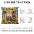 thumbnail image 5 of Highland Cow Sunflowers Pillow Covers Brown Black Leopard Print Wild Animal Cushion Covers for Kids Teens Adults Teal Retro Wooden Stripes Rustic Cushion Cases for Couch Chairs, 5 of 5