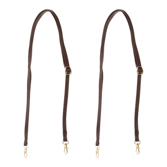 Uxcell Leather Purse Handle Strap 2 Pcs 51.2 inch Adjustable Length Handbag Strap Replacement DIY Dark Brown