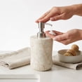 thumbnail image 3 of Creative Home Curvy Collection Polished Finish Champagne Marble 8 oz Freestanding Soap Dispenser, 3 of 9