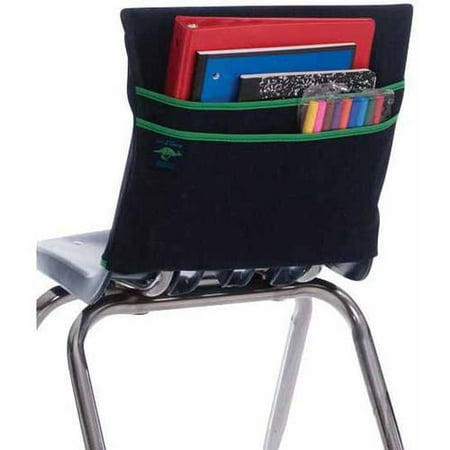 Denim Pocket Designs - Aussie Pouch Chair Pocket with Double Pocket Design, Multiple Sizes, Denim with Green Trim