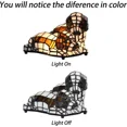 thumbnail image 3 of Bieye L10772 Dogs in Love Tiffany Style Stained Glass Accent Table Lamp Night Light for Bedside Living Room Bedroom Animal Pet Lovers Home Decoration, 3 of 6