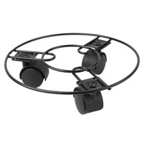 Soimiss Flower Pot Rack Round Iron Plant Stand Caddy Black 1Set