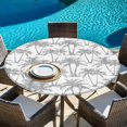 thumbnail image 6 of Grey Palm Tree Round Tablecloth 36-44 Inch Round Fitted Table Cloth with Elastic Edge, Summer Tropical Tree Coastal Beach Waterproof Table Cover Protector for Outdoor Picnic Party Dining, 6 of 9