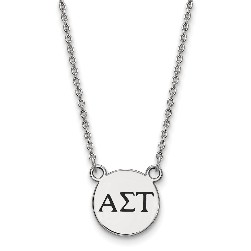 Solid 925 Sterling Silver Official Enamel Alpha Sigma Tau Small Enl Pend Pendant Necklace Charm Chain Width = 12mm with Secure Lobster Lock Clasp Solid 925 Sterling Silver Official Enamel Alpha Sigma Tau Small Enl Pend Pendant Necklace Charm Chain Width = 12mm with Secure Lobster Lock Clasp