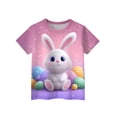 thumbnail image 5 of YOUYEDIAN 2026 Easter Girls T Shirts Funny Bunny Graphic Short Sleeve Tee Tops Festival Cute Cotton T-Shirt Outfits (Pink, 3-4 Years), 5 of 5