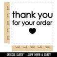 thumbnail image 2 of Thank You For Your Order Simple Elegant Heart Small Business Square Rubber Stamp Stamping Scrapbooking Crafting - Large 2.75in, 2 of 7