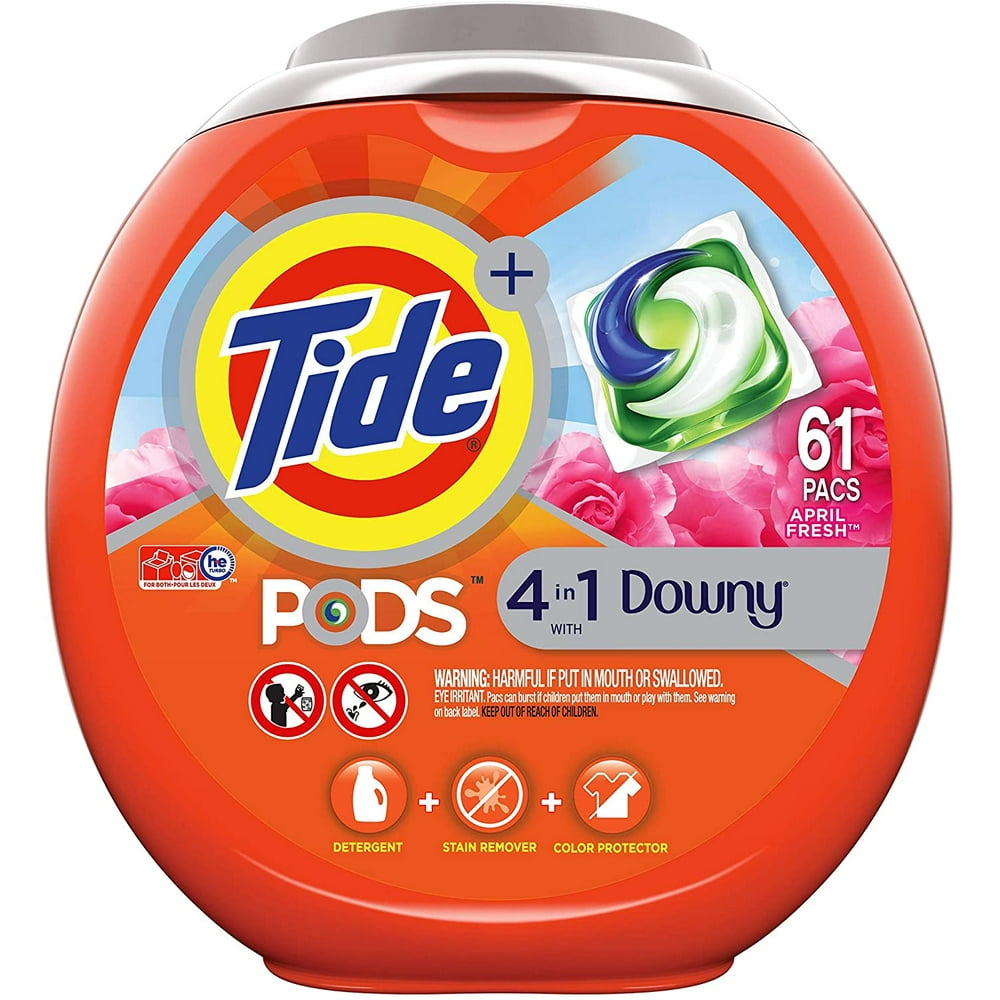 Tide PODS Plus Downy 4 in 1 HE Turbo Laundry Detergent Pacs, April