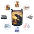 thumbnail image 3 of Lsque Sunset Ocean Whale pattern Laundry Hamper Basket, Tall Woven Rope Hamper Basket for Clothes, Lightweight Storage Basket, Collapsible Waterproof-Medium, 3 of 8