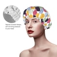 thumbnail image 4 of Disketp Polka Dot Shower Caps,Reusable Shower Cap For Women, Double Layer Waterproof Hair Cap, Large Size For All Hair Lengths,For Girls Spa Home Salon Use, 4 of 9