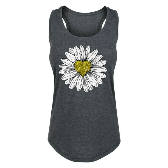 Instant Message - Daisy Heart Drawing - Women's Racerback Tank