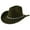 Green, variant on Unisex Western Fedora Hat Soft Wide Brim Elegant Cowboy Hat Vintage Boho Party Hats Brown