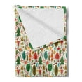 thumbnail image 2 of Tree Soft Flannel Fleece Throw Blanket, Nursery Concept Joyous Forest Animals and Plants Apples Mushrooms Trees and Rabbits, Cozy Plush for Indoor and Outdoor Use, 60" x 80", Multicolor, by Ambesonne, 2 of 5