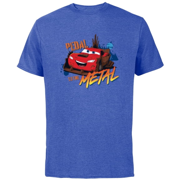 Disney PIXAR Cars on the Road Pedal to the Metal - Short Sleeve Cotton T-Shirt for Adults - Customized-Royal Heather
