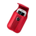 thumbnail image 3 of Red Leather vertical pinch clip case with magnetic snap fits Net 10 LG L235c., 3 of 3