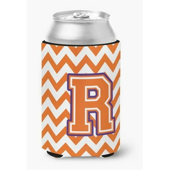 Letter R Chevron Orange & Regalia Can or Bottle Hugger