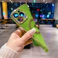thumbnail image 4 of iPhone 13 Pro Max Magnetic Case, Glitter Case with Love Heart, Luxury Plating Cute Bling, Compatible with MagSafe, Shockproof Phone Cover for Women Girls, Light Green, 4 of 13