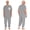Grey, variant on Men Elderly Special Needs Patients Anti-strip Adaptive Jumpsuit Short Sleeve One-piece Rompers Navy Blue XL