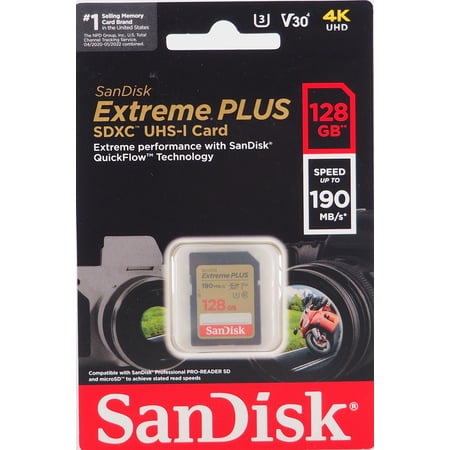 UPC: 0619659189358 | SanDisk Extreme Plus 128GB SDXC UHS-I Memory Card SDSDXWA-128G-ANCIN